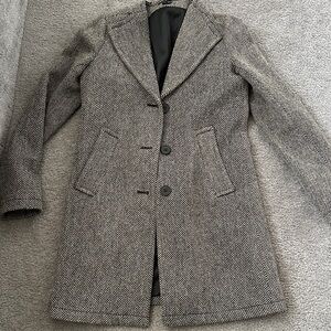 Theory Women's Gray Herringbone Coat